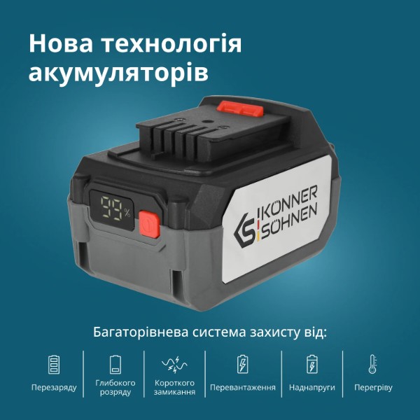 Фото - Аккумулятор для электроинструментов Konner&Sohnen KS20V4-1-DUAL